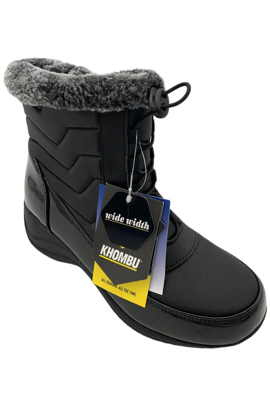 Khombu Women's Waterproof Bungee Winter Boots Margot Black - Medium